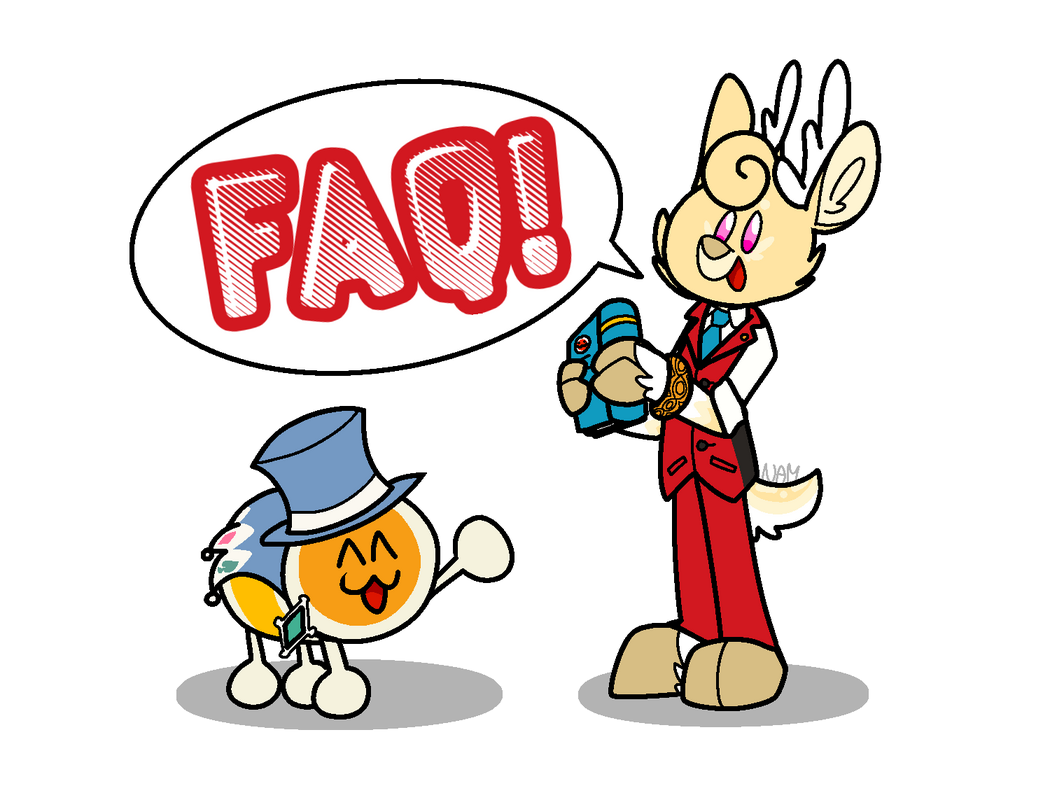A deer and its drum companion. The deer is saying “FAQ!”